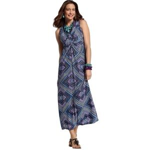 Chico’s Maida‎ Textured Sleeveless Maxi Dress Size Medium Feminine Resortwear